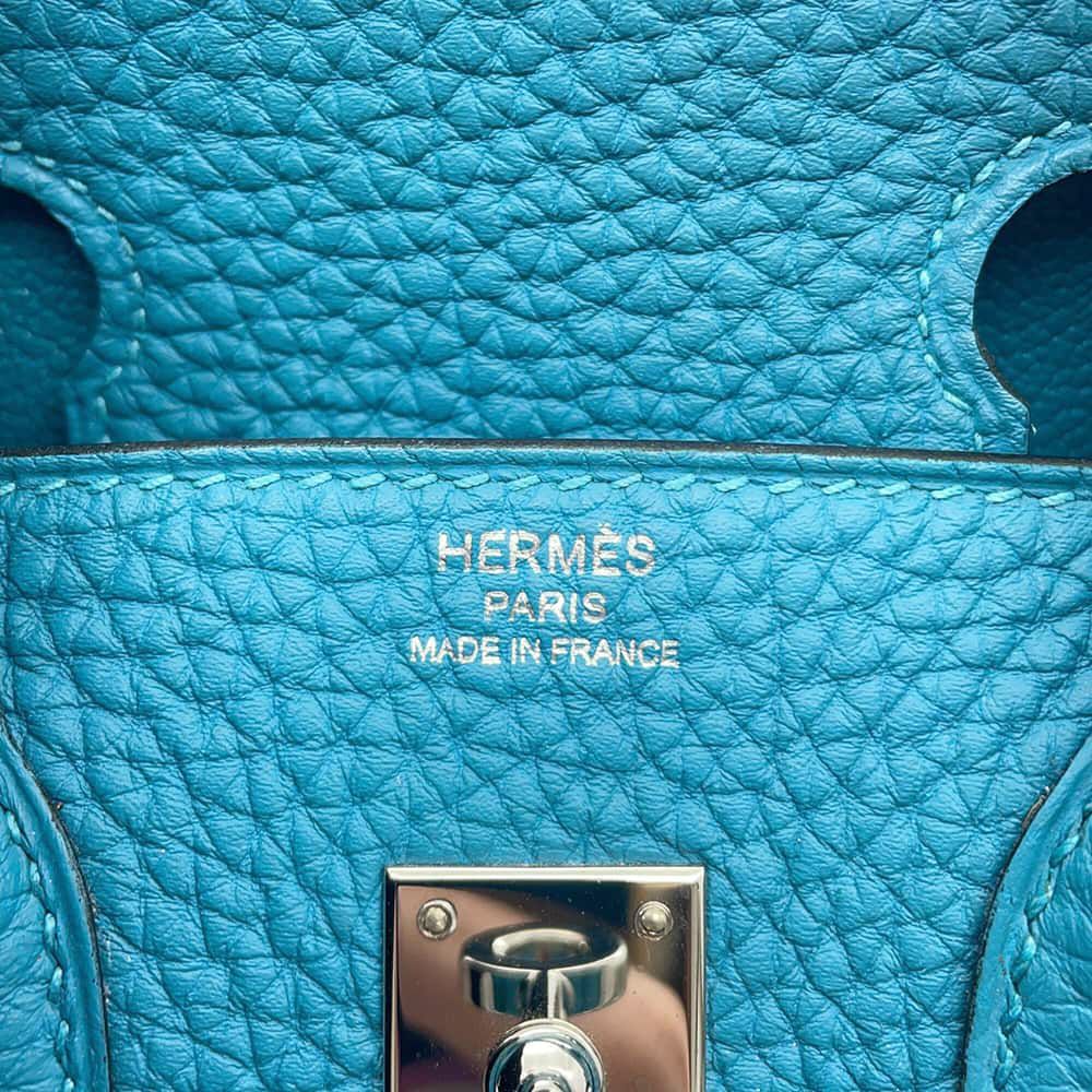エルメス バーキン25 ターコイズ/シルバー金具 トゴ □R刻印 HERMES Birkin ハンドバッグ