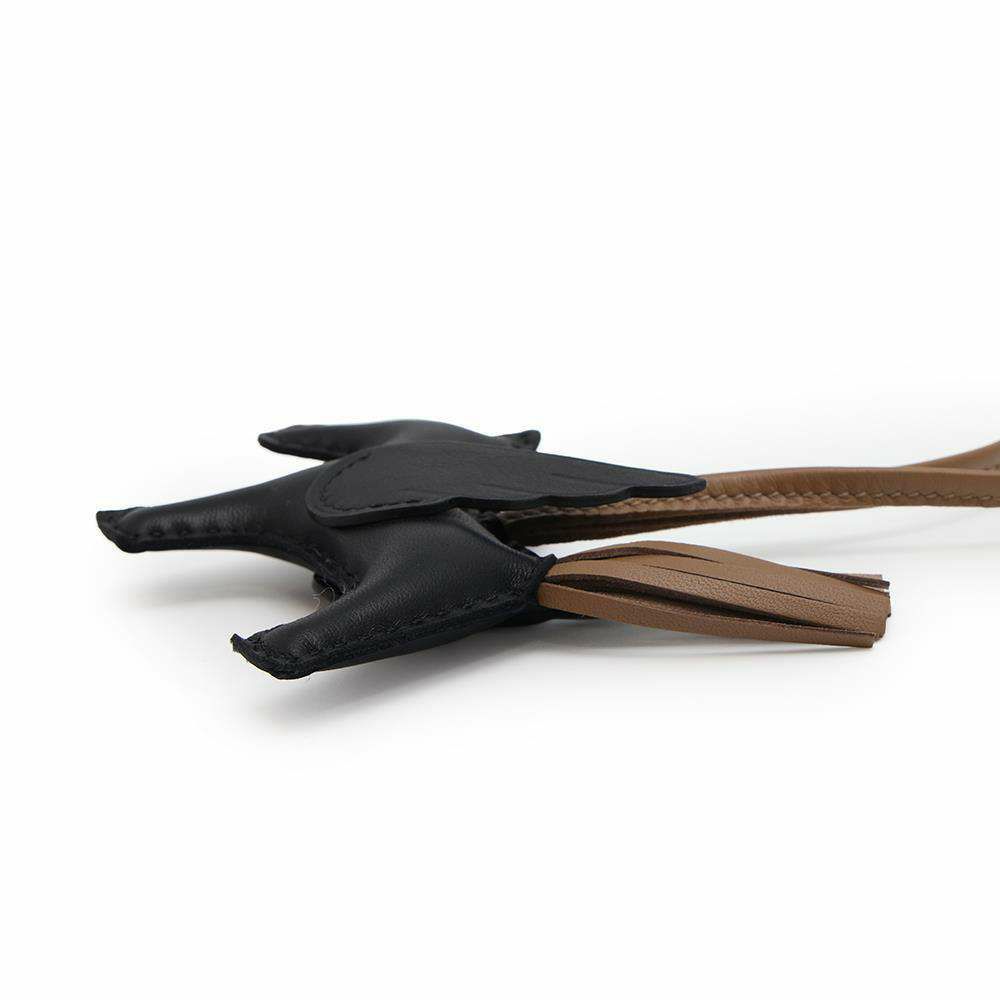 エルメス バッグチャーム ロデオPM ペガサス ブラック/エトゥープ ラムスキン W刻印