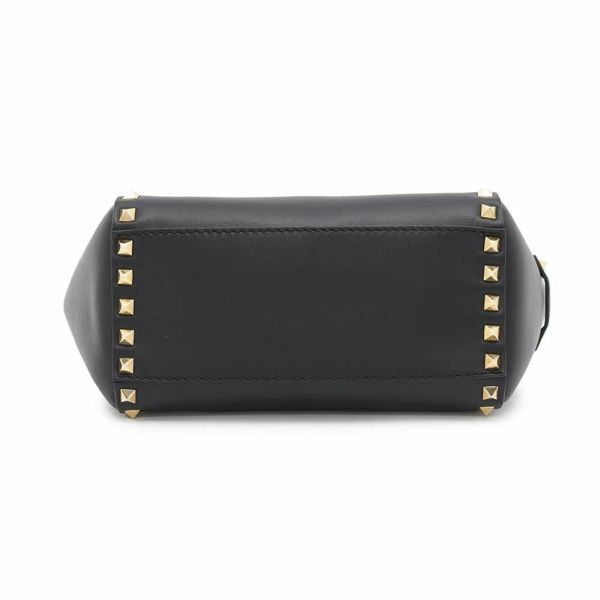 ヴァレンティノ・ガラヴァーニ ハンドバッグ ロックスタッズ レザー VALENTINO 2wayショルダーバッグ 黒