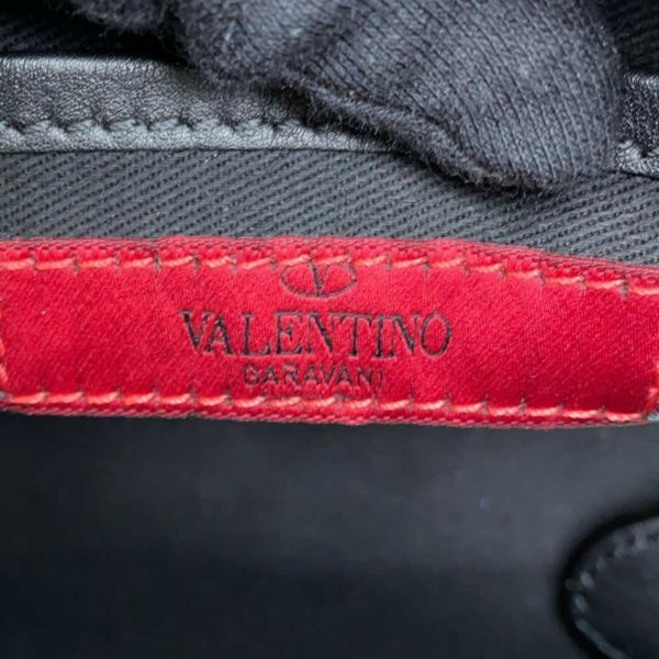 ヴァレンティノ・ガラヴァーニ ハンドバッグ ロックスタッズ レザー VALENTINO 2wayショルダーバッグ 黒