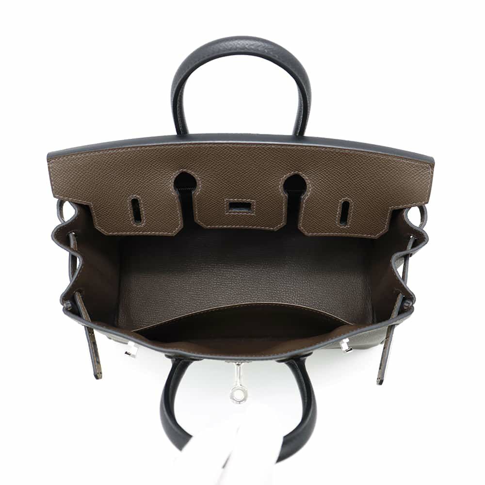 エルメス バーキン25 トリコロール エコルセ/エトゥープ/ブラック/シルバー金具 エプソン W刻印 HERMES Birkin