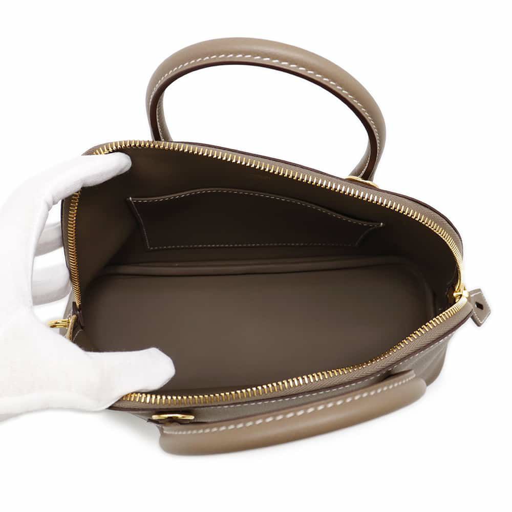 エルメス ボリード1923 25 エトゥープ/ゴールド金具 エバーカラー W刻印 2wayショルダー