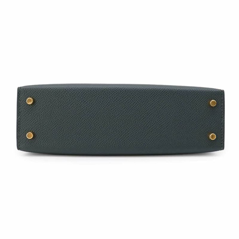 エルメス ハンドバッグ ミニケリー2 外縫い ヴェールマングローブ/ゴールド金具 エプソン W刻印 2wayショルダー