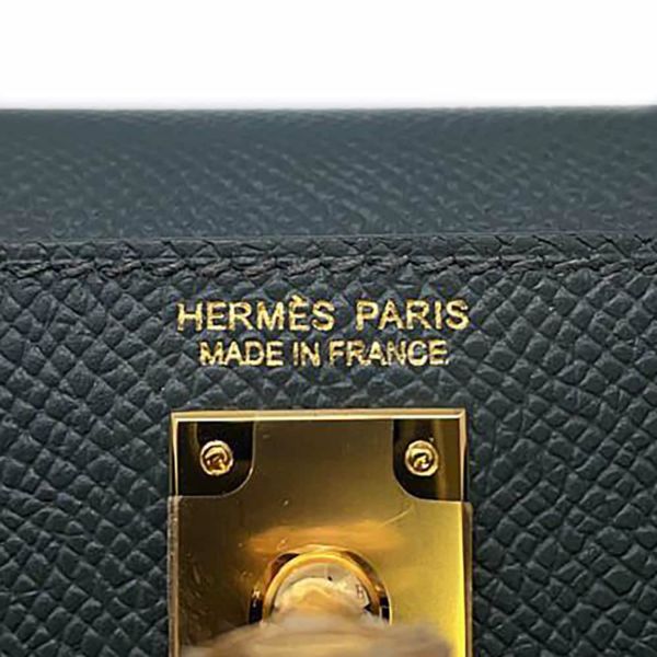 エルメス ハンドバッグ ミニケリー2 外縫い ヴェールマングローブ/ゴールド金具 エプソン W刻印 2wayショルダー