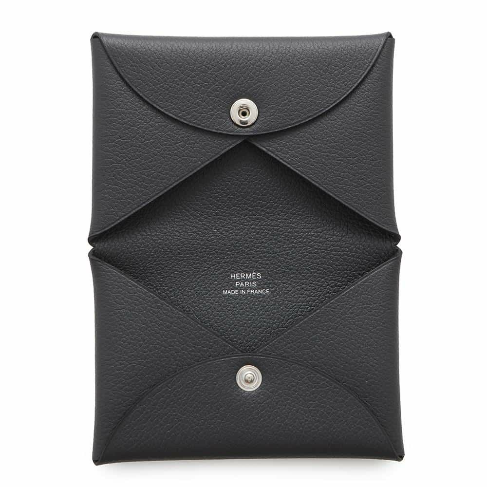 エルメス カードケース カルヴィ プロン/シルバー金具 エバーカラー U刻印 HERMES 名刺入れ