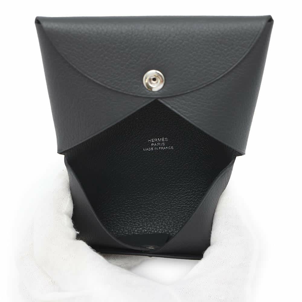 エルメス カードケース カルヴィ プロン/シルバー金具 エバーカラー U刻印 HERMES 名刺入れ