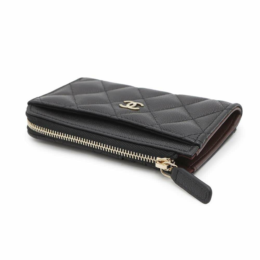 シャネル コインケース マトラッセ ココマーク キャビアスキン AP3179 CHANEL フラグメント カードケース 黒