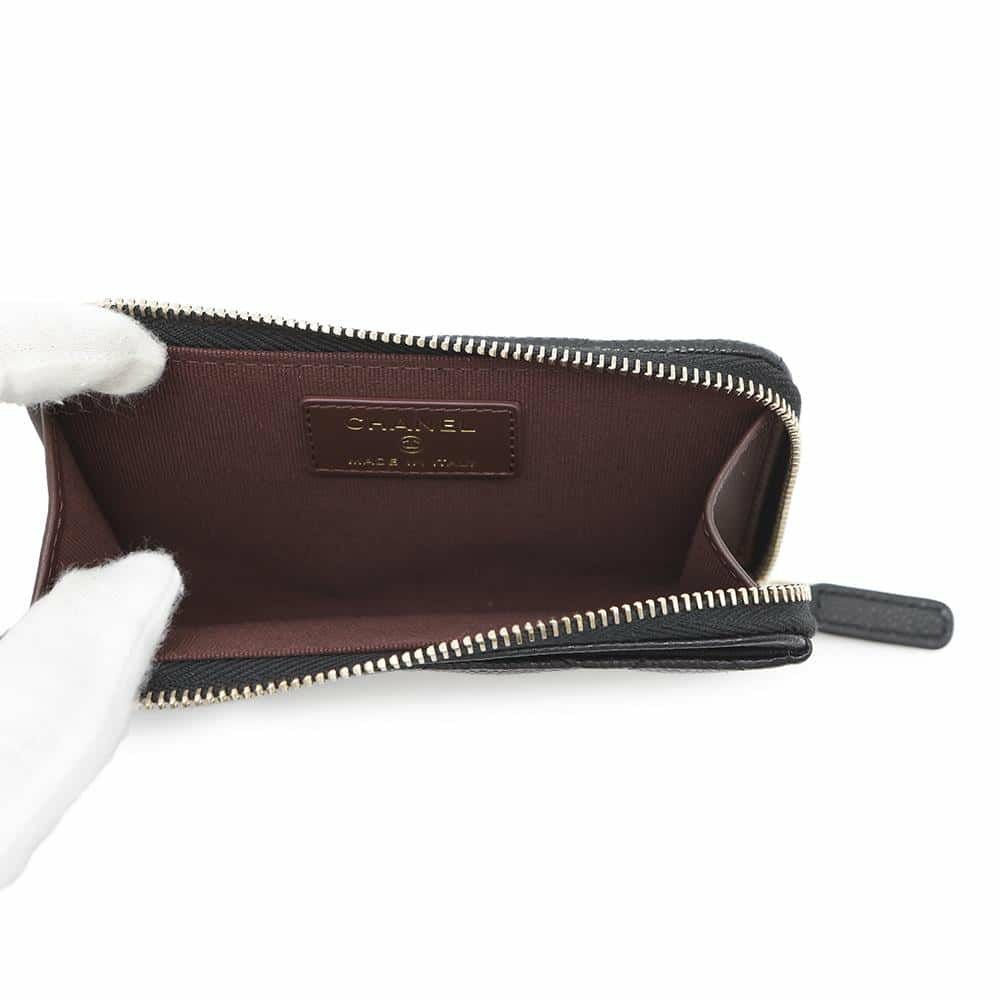 シャネル コインケース マトラッセ ココマーク キャビアスキン AP3179 CHANEL フラグメント カードケース 黒
