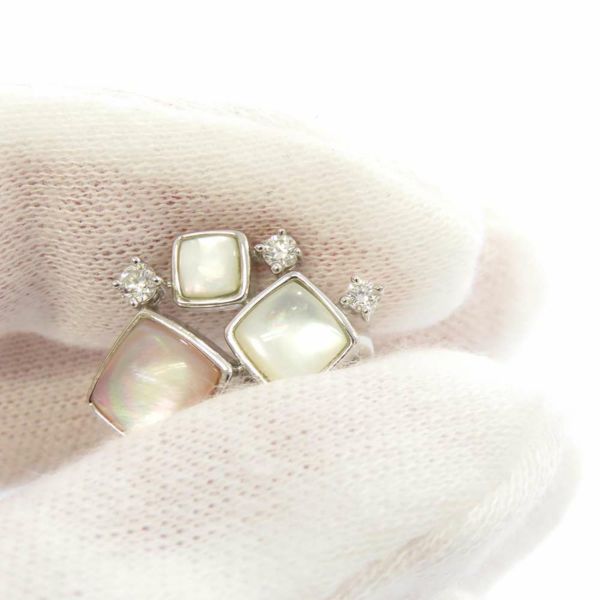 タサキ イヤリング シェル ダイヤモンド 計0.28ct K18WGホワイトゴールド TASAKI ピアス 2way ジュエリー