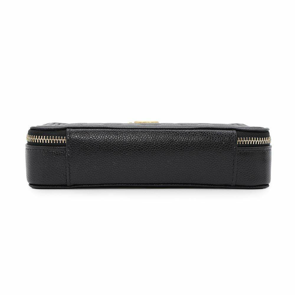 シャネル チェーンショルダーバッグ ボーイシャネル ジップフォンケース キャビアスキン AP2756 CHANEL 黒