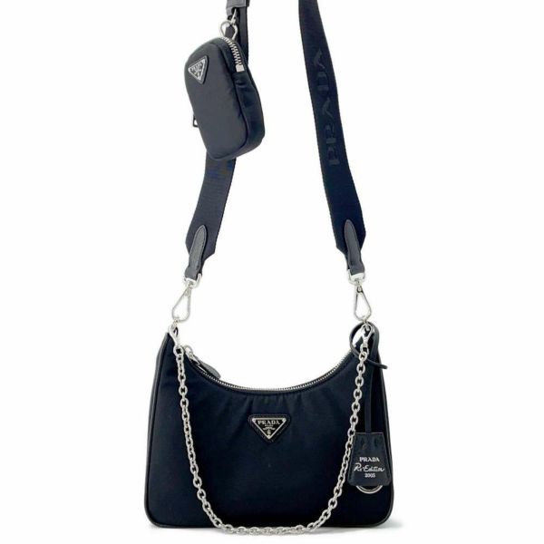 プラダ ショルダーバッグ Re-Edition2005 ナイロン 1BH204 PRADA 2wayバッグ 黒