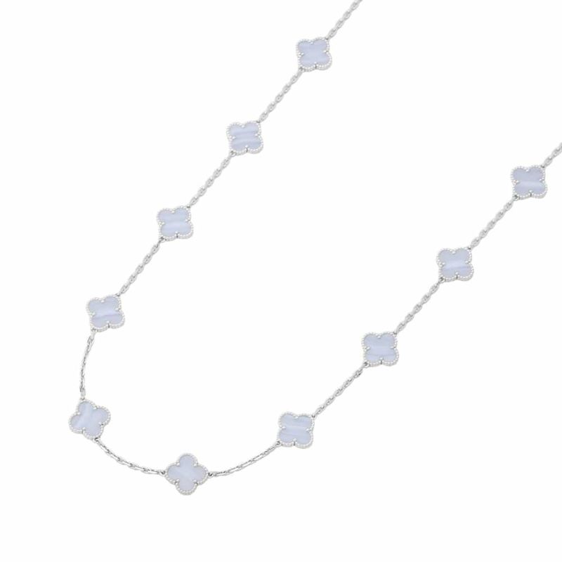 ヴァンクリーフ&アーペル ネックレス ヴィンテージ アルハンブラ ロングネックレス 20モチーフ カルセドニー K18WG VCARD80900