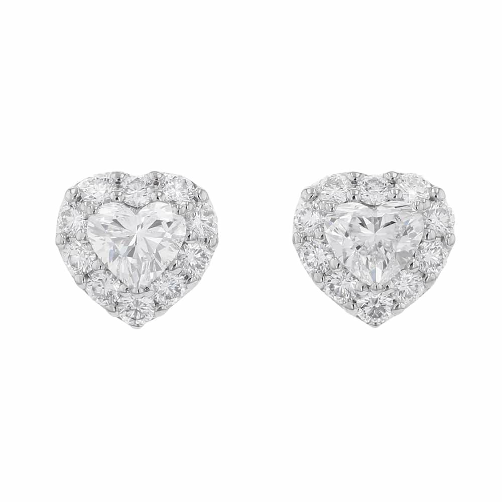 グラフ ピアス アイコン ハートシェイプ ダイヤモンド スタッドイヤリング ダイヤ 中石0.70ct/0.73ct K18WGホワイトゴールド GIA鑑定書付き