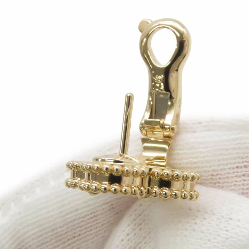 ヴァンクリーフ&アーペル ピアス マジック アルハンブラ イヤリング 3モチーフ オニキス ホワイト&グレー マザーオブパール K18YG