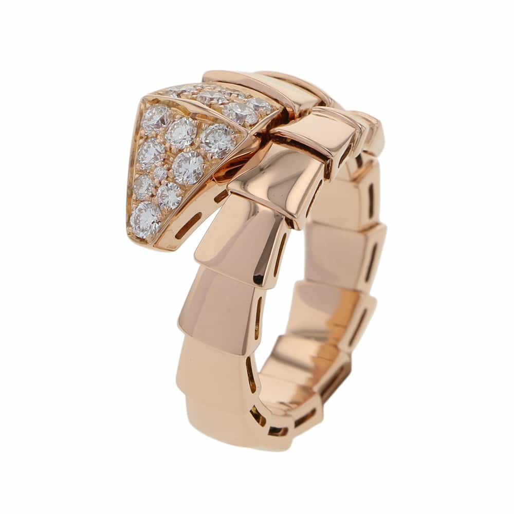 ブルガリ リング セルペンティ ヴァイパー リング ダイヤモンド 0.53ct K18PGピンクゴールド サイズL 345218 BVLGARI 指輪