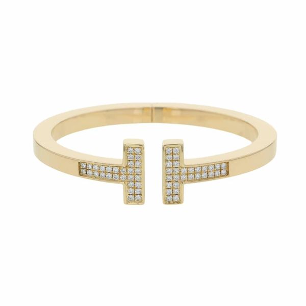 ティファニー ブレスレット Tスクエア パヴェ ダイヤモンド スモール ダイヤ 計0.74ct K18YGイエローゴールド 60153367