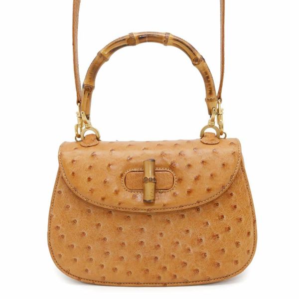 グッチ ハンドバッグ バンブー オーストリッチ 000.2046.0188 GUCCI 2wayショルダーバッグ