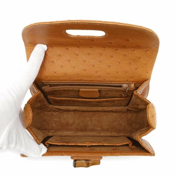 グッチ ハンドバッグ バンブー オーストリッチ 000.2046.0188 GUCCI 2wayショルダーバッグ