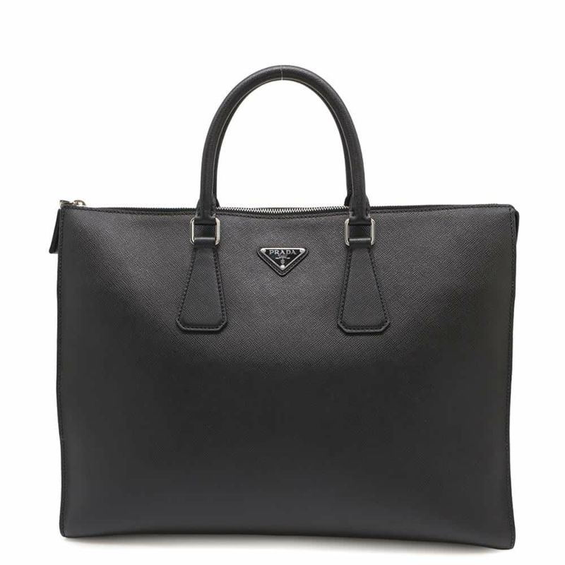 プラダ トートバッグ トライアングルロゴ サフィアーノレザー 2VG039 PRADA 黒