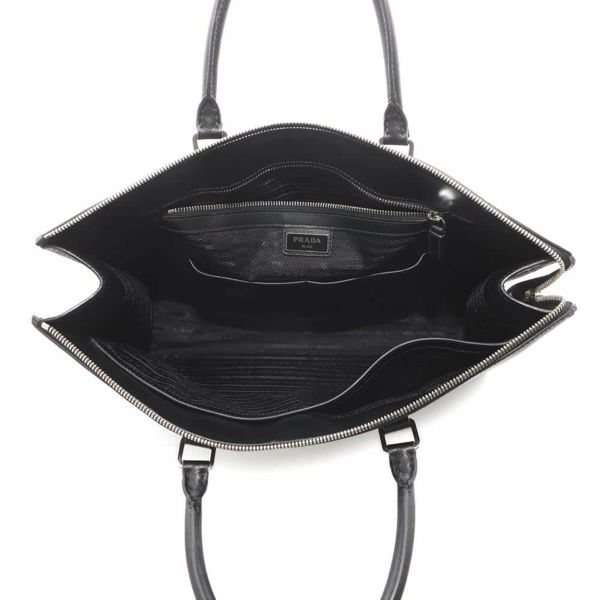 プラダ トートバッグ トライアングルロゴ サフィアーノレザー 2VG039 PRADA 黒