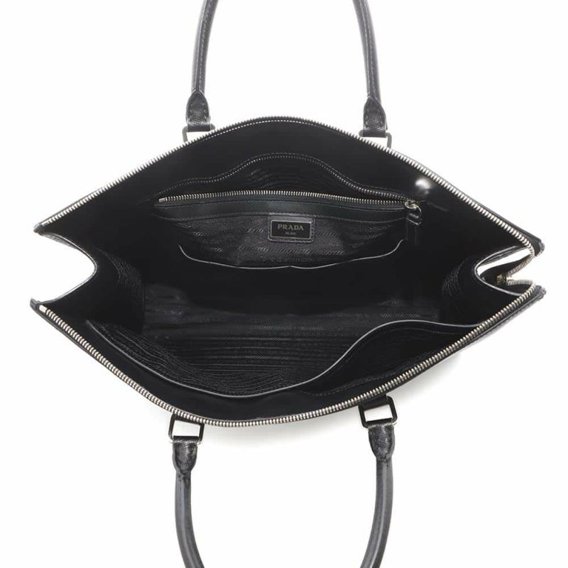 プラダ トートバッグ トライアングルロゴ サフィアーノレザー 2VG039 PRADA 黒