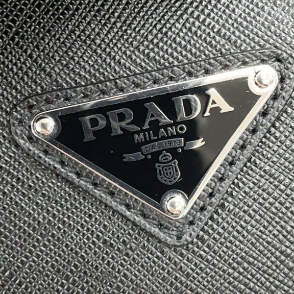 プラダ トートバッグ トライアングルロゴ サフィアーノレザー 2VG039 PRADA 黒