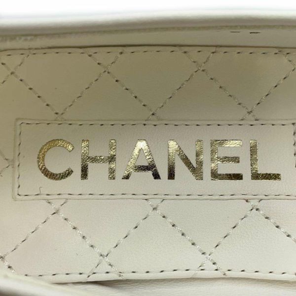 シャネル パンプス バレリーナ フラット ラムスキン G38986 レディースサイズ36 CHANEL 白