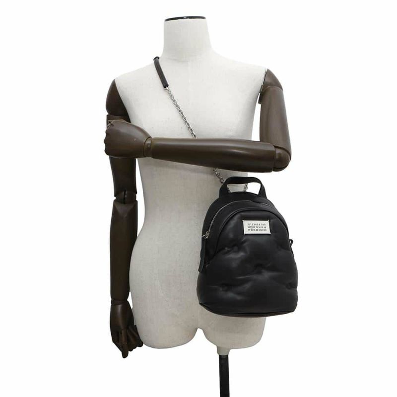 メゾンマルジェラ リュックサック グラムスラム ラムスキン S56WA0014 Maison Margiela ショルダーバッグ 黒 2way