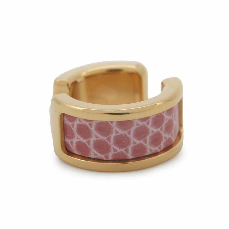 エルメス イヤーカフ オランプ ピンク/ゴールド金具 メタル リザード HERMES アクセサリー