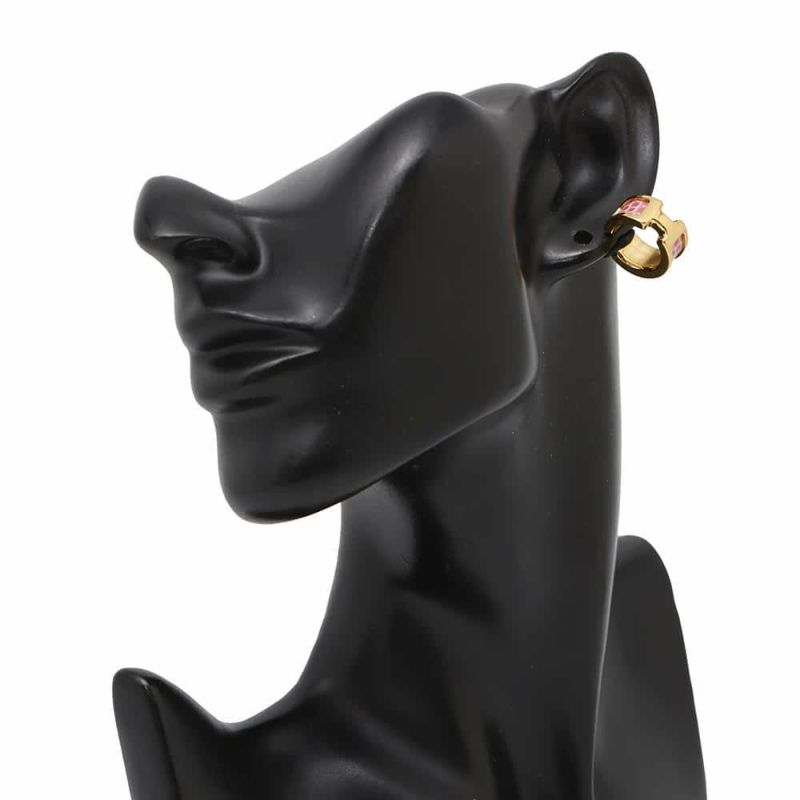 エルメス イヤーカフ オランプ ピンク/ゴールド金具 メタル リザード HERMES アクセサリー