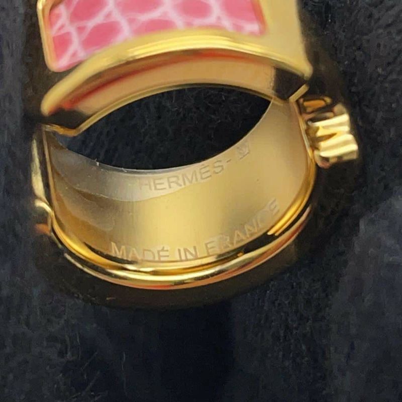 エルメス イヤーカフ オランプ ピンク/ゴールド金具 メタル リザード HERMES アクセサリー