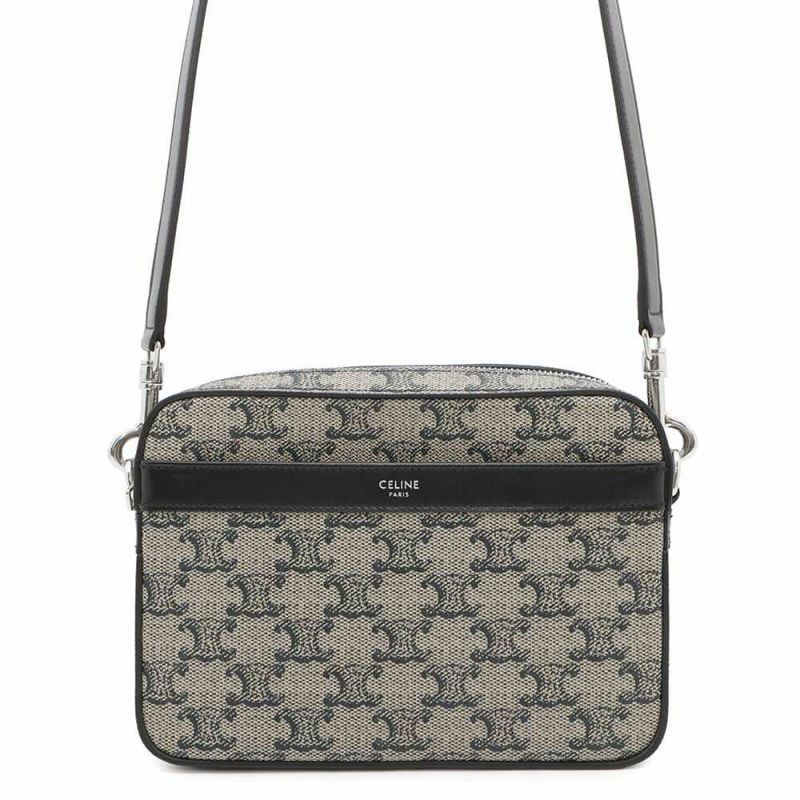 セリーヌ ショルダーバッグ トリオンフ スモール メッセンジャー PVC/レザー 113942 CELINE 黒