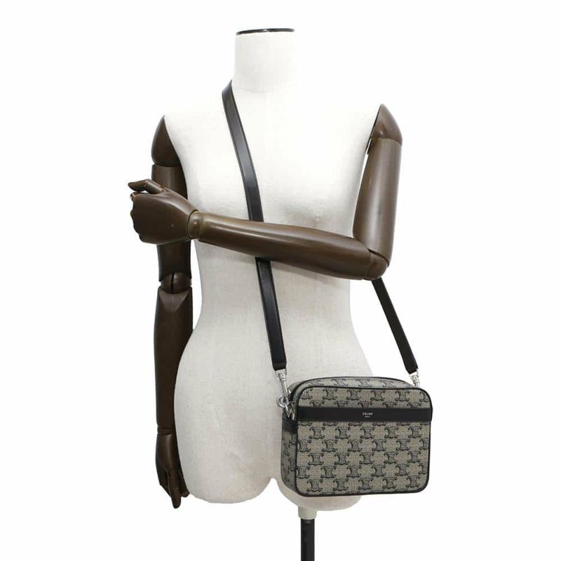 セリーヌ ショルダーバッグ トリオンフ スモール メッセンジャー PVC/レザー 113942 CELINE 黒