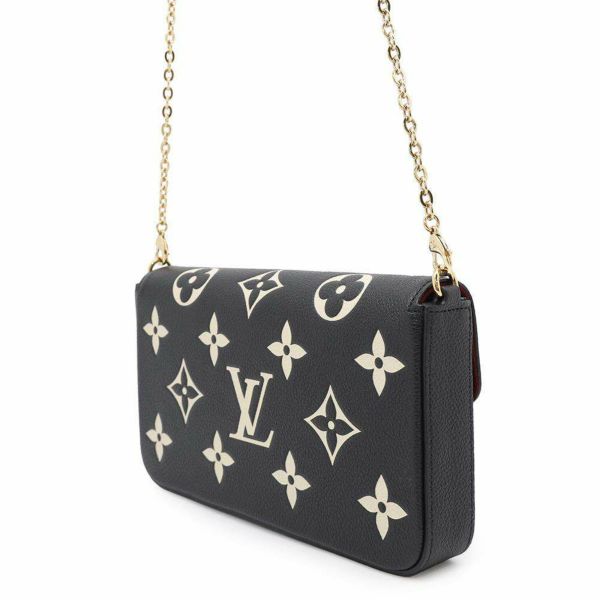 ルイヴィトン チェーンウォレット バイカラー モノグラム・アンプラント ポシェット・フェリシー M80482 黒 ブラック