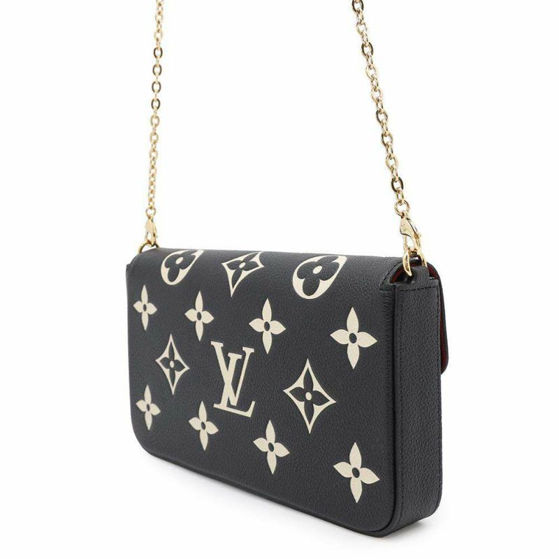 ルイヴィトン チェーンウォレット バイカラー モノグラム・アンプラント ポシェット・フェリシー M80482 黒 ブラック