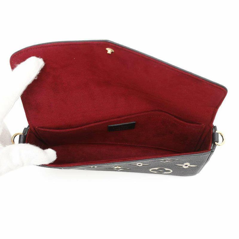 ルイヴィトン チェーンウォレット バイカラー モノグラム・アンプラント ポシェット・フェリシー M80482 黒 ブラック