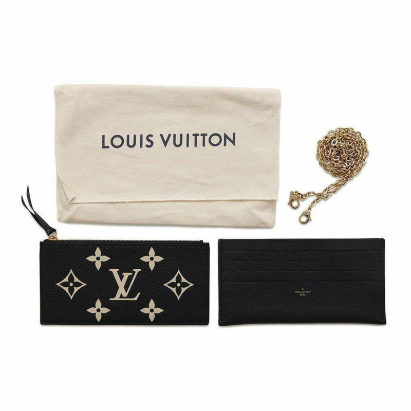 ルイヴィトン チェーンウォレット バイカラー モノグラム・アンプラント ポシェット・フェリシー M80482 黒 ブラック