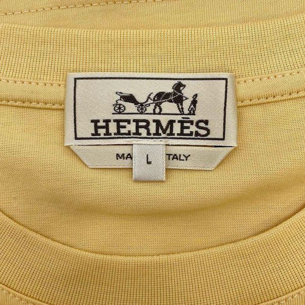 エルメス Tシャツ ミニレザーパッチ コットン メンズサイズL HERMES トップス