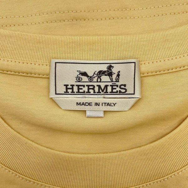 エルメス Tシャツ ミニレザーパッチ コットン メンズサイズL HERMES トップス