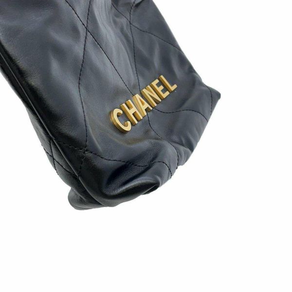 シャネル ハンドバッグ CHANEL 22 マトラッセ シャイニーカーフレザー ミニ AS3980 2way 黒