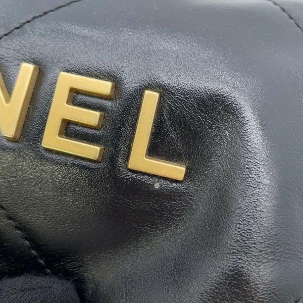 シャネル ハンドバッグ CHANEL 22 マトラッセ シャイニーカーフレザー ミニ AS3980 2way 黒