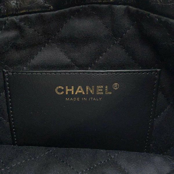 シャネル ハンドバッグ CHANEL 22 マトラッセ シャイニーカーフレザー ミニ AS3980 2way 黒