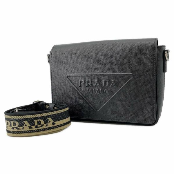 プラダ ショルダーバッグ サフィアーノ レザー 2VD046 PRADA バッグ 黒