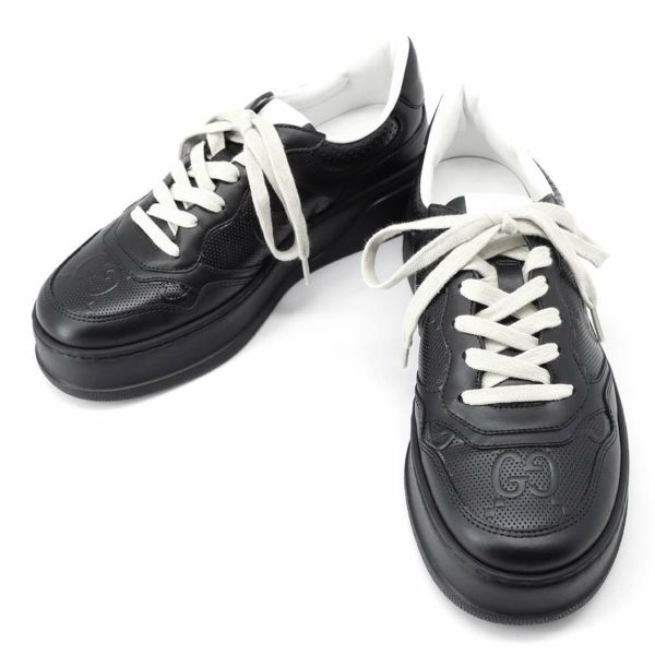 グッチ スニーカー GGエンボス レザー PVC メンズサイズ6 669582 GUCCI 靴 黒 | 中古・新品ブランド販売ギャラリーレア公式通販