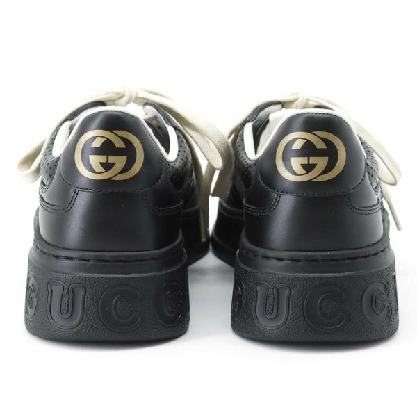 グッチ スニーカー GGエンボス レザー PVC メンズサイズ6 669582 GUCCI 靴 黒