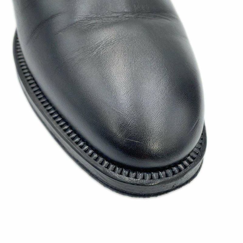 シャネル ショートブーツ ココマーク チェーン レザー レディースサイズ37 1/2C CHANEL 靴 黒