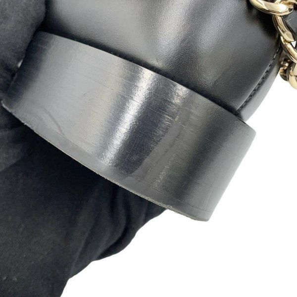 シャネル ショートブーツ ココマーク チェーン レザー レディースサイズ37 1/2C CHANEL 靴 黒