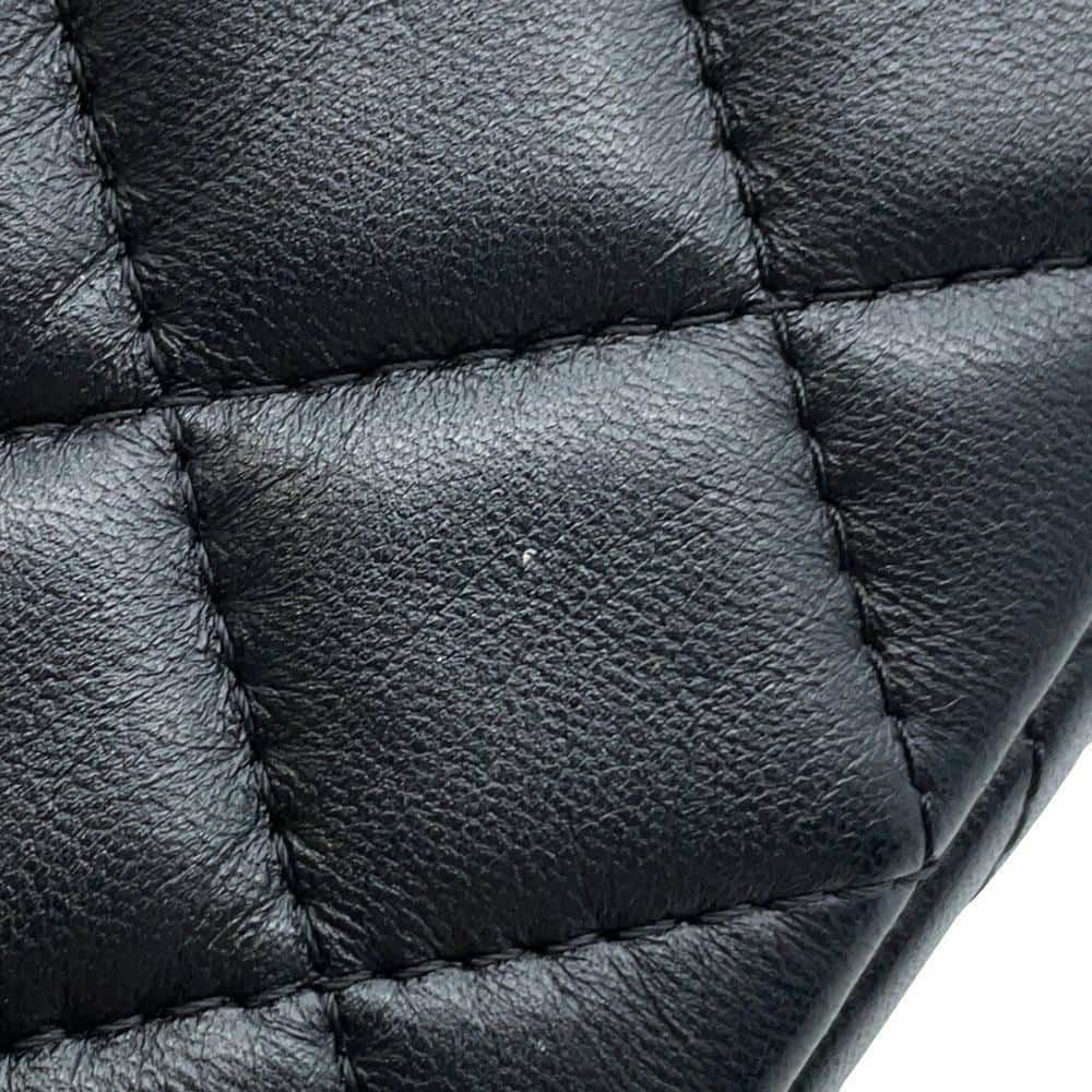 シャネル チェーンウォレット ココマーク マトラッセ ラムスキン A82527 CHANEL ポシェット 財布 黒