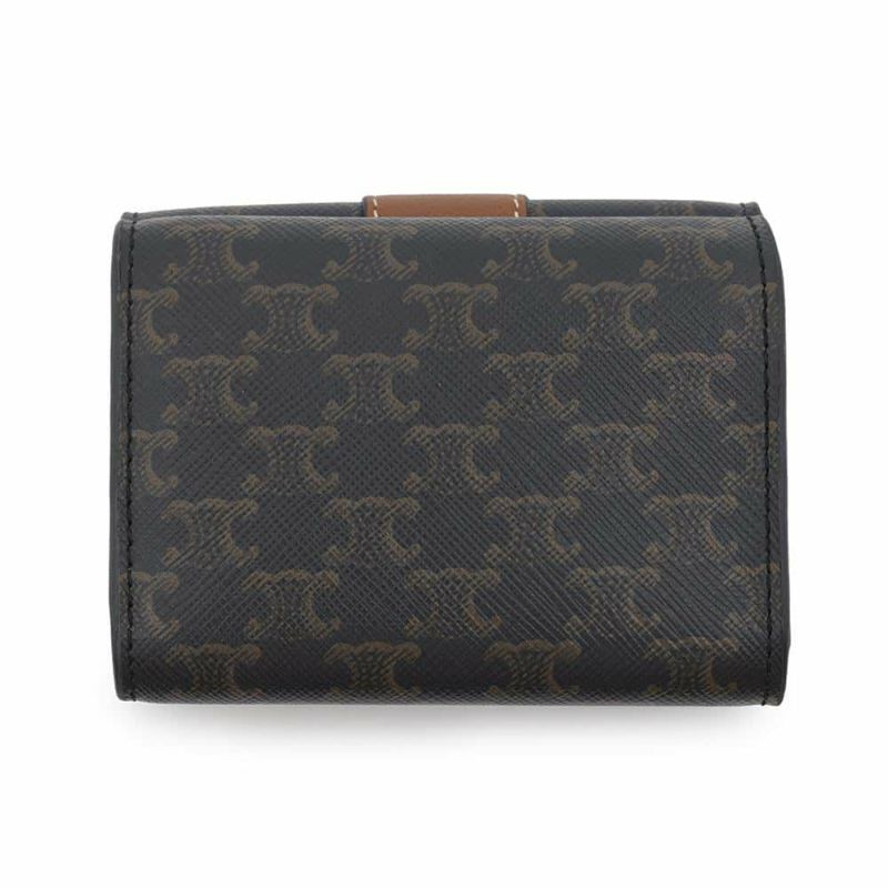 セリーヌ 三つ折り財布 トリオンフ トリフォールドウォレット スモール レザー 10D722BZ9.04LU CELINE 財布 ミニ財布