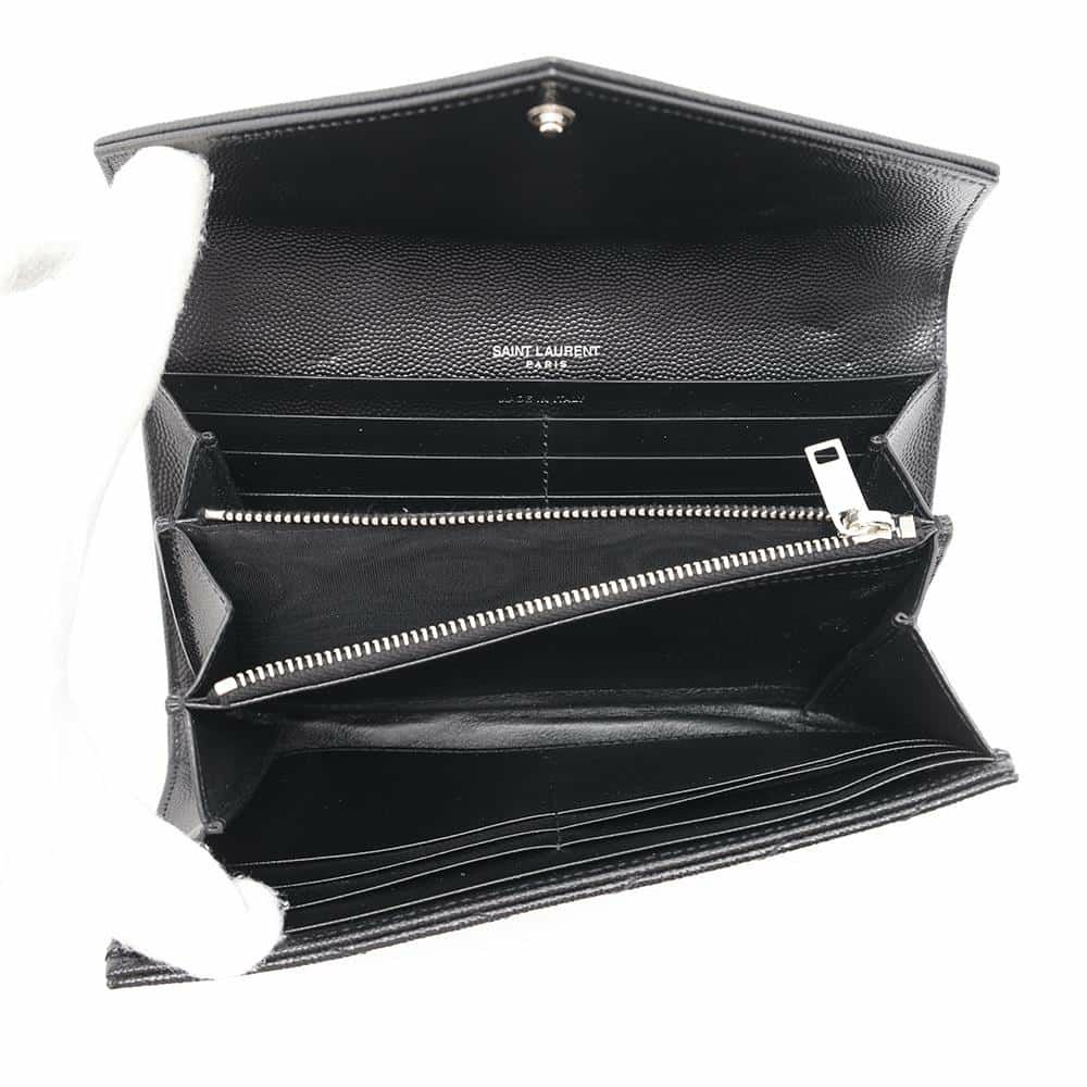 サンローランパリ 長財布 モノグラム ラージ キルティング フラップウォレット 372264 SAINT LAURENT PARIS 財布 YSL 黒